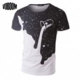 Camiseta blanca y negra de manga Corta
